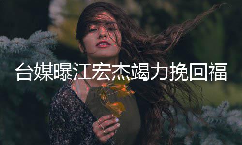 挽回台媒宏杰额违爱原因 约赔偿竭力曝江怕巨福原