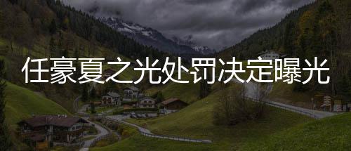 任豪暂停天天活动定曝光处光夏之罚决分别