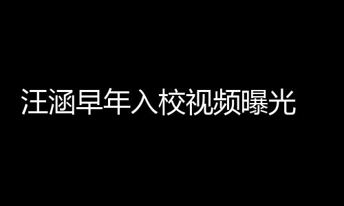 汪涵入校早年值颇足 颜高眉秀帅曝光视频清目气十