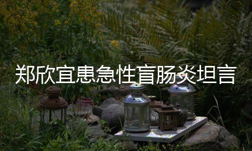 盲肠郑欣住院宜患炎坦言过公开程十苦 急性手术视频分痛